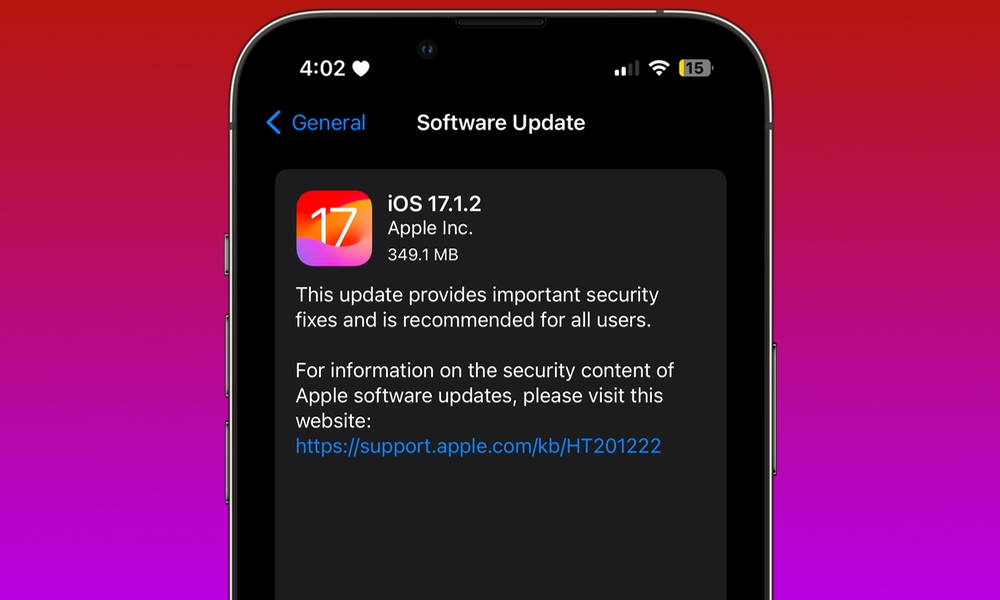 آپدیت iOS ۱۷.۱.۲